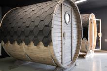 Lade das Bild in den Galerie-Viewer, Fasssauna Tannengrün 2,16 m